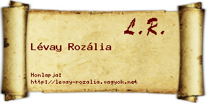 Lévay Rozália névjegykártya